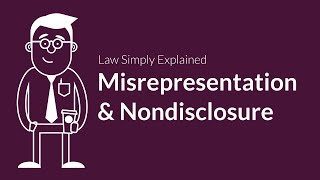 Misrepresentation and Nondisclosure  Contracts  Defenses amp Excuses [upl. by Hnahym52]