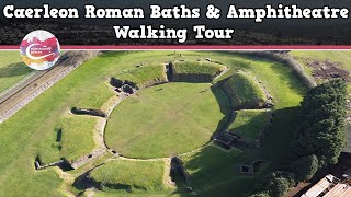 CAERLEON ROMAN BATHS amp AMPHITHEATRE WALES  Walking Tour  Pinned on Places [upl. by Elly839]