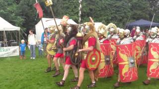 Roman Reenactment at the Amphitheatre in Caerleon Marching In [upl. by Grubman]